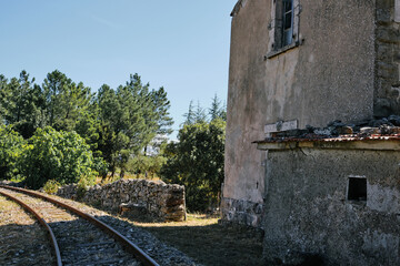 old railway in the countryside near Sadali - Sardinia travel discover concept