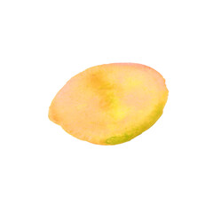 Abstract watercolor aquarelle hand drawn blot colorful yellow orange paint splatter stain spot