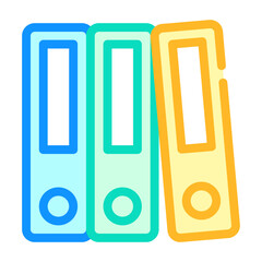 accounting report folders color icon vector illustration