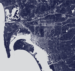 map of the city of San Diego, California, USA