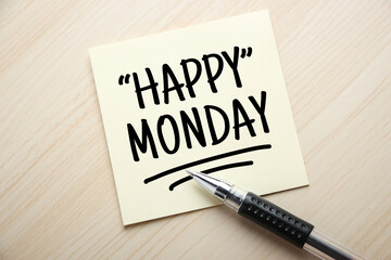 Happy Monday Concept On Sticky Note