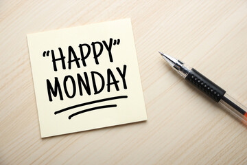 Happy Monday Concept On Sticky Note