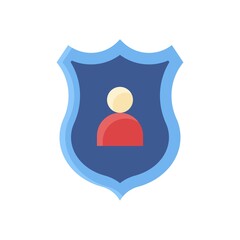 administrative related character on police badge vector in flat design,