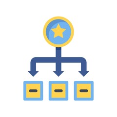 administrative related star indicate with arrow vector in flat design,