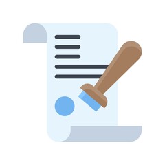 administrative related stamp on page with stamp vector in flat design,