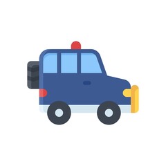 administrative related jeep or car with lights vector in flat design,