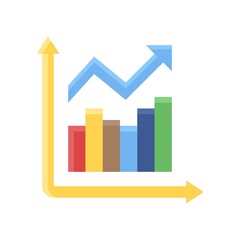administrative related graph level with arrow low or high graph explain vector in flat design,