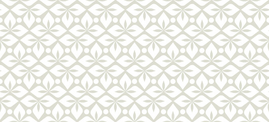 Seamless leaves pattern. Horizontal plant leaf ornament. For labels, packaging or fabric. vector isolated