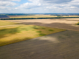 Fototapeta na wymiar Aerial drone view. Agricultural fields in Ukraine.