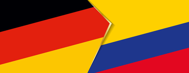 Germany and Colombia flags, two vector flags.