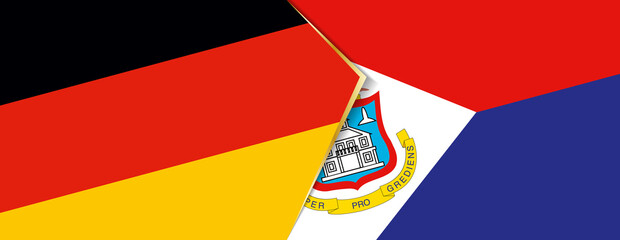 Germany and Sint Maarten flags, two vector flags.