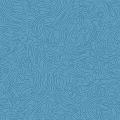 Doodle dark wavy shapes on calm gray-blue background. Seamless decorative water pattern. Suitable for packaging, textile, wallpaper.