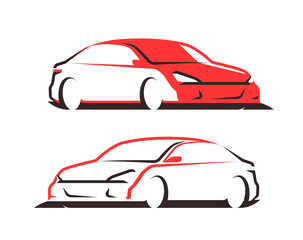 Obraz na płótnie Canvas Car vector logo. Transport, automobile symbol
