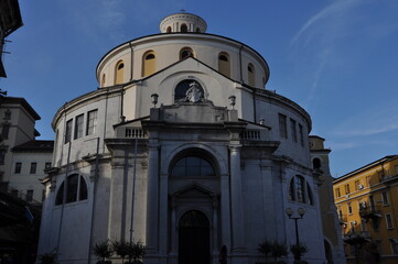 Rijeka,Croatia-August 7, 2020: View at the St. Vitus Cathedral in the center of Rijeka. The cathedral is a Baroque-Gothic Roman Catholic Church dedicated to the patron saint and protector of the city.
