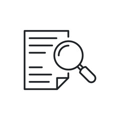 Case Studies icon. review audit, overview risk, verification business, thin line symbol for web and mobile phone on white background - vector illustration eps10
