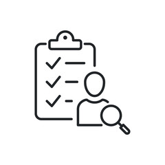 Obraz premium Human resource icon, recruit linear sign isolated on white background - editable vector illustration eps10