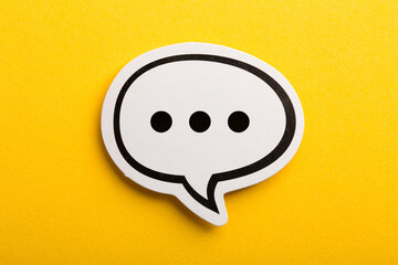 Chat Speech Bubble Isolated On Yellow Background