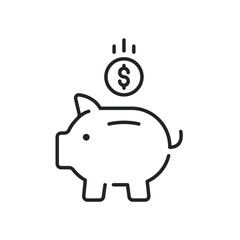 save money icon, salary money, invest finance, hand holding dollar, line symbols on white background - eps 10