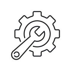 Service Tools icon. Vector thin line style, chess transparent background. Designed for software and web interface toolbars and menus. EPS 10