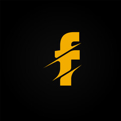 Sliced yellow character from a fontset, vector illustration