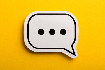Chat Speech Bubble Isolated On Yellow Background
