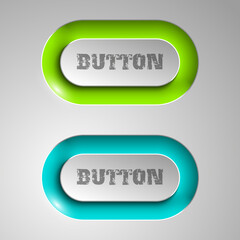 web round button for website or app. Isolated bell sign with border, reflection and shadow on background. Vector eps10.
