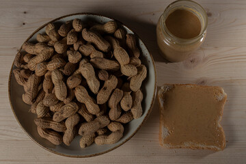 peanut and peanut butter in a table