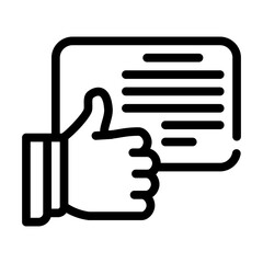 review with like line icon vector illustration