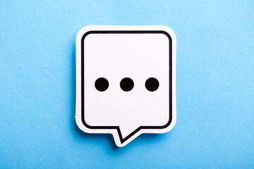 Chat Speech Bubble Isolated On Blue Background