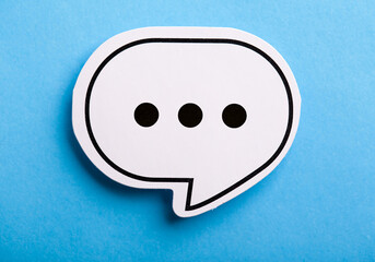 Chat Speech Bubble Isolated On Blue Background