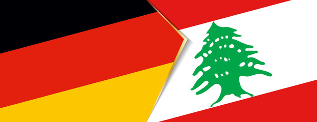 Germany and Lebanon flags, two vector flags.