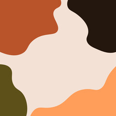 Abstract Terracotta Poster Wall Art Vector Mid Century Shapes Decorative Texture Background Layout Creative Universal Aesthetic Floral Card Social Media Post Packaging Design
