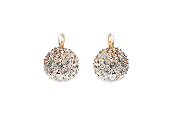 Diamond earrings isolated