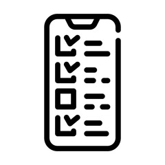 reviews on phone screen line icon vector illustration