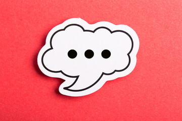 Chat Speech Bubble Isolated On Red Background
