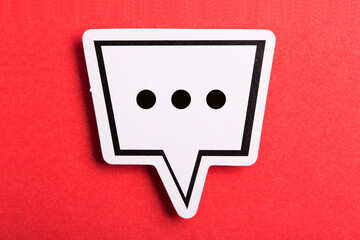 Chat Speech Bubble Isolated On Red Background