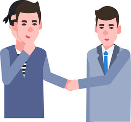 Two people are making a business deal. One of the guy is genuinely looking forward to it and whereas the other is ready to deceive him.   