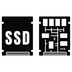 SSD icon. Solid-state drive sign