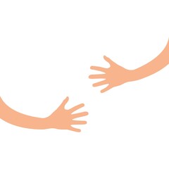 Hugging hands. Arm embrace, belief togetherness unique relationship hugged hands vector isolated concept