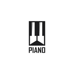 Piano logo template design. Vector illustration. Abstract piano web Icons and vector logo.