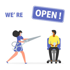 Reopen Hairdresser Salon Social distancing People