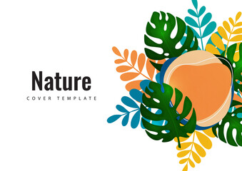 Tropical leaf banner background. Exotic botanical design. Modern sale flyer in vector. Summer sale banner. Big sale advertisement. Vector