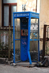 Abandoned old phone booth in Bucharest Romania eastern bloc