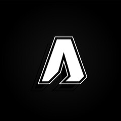 Modern, minimal and dynamic 'Rapper' font character with 45 degree angles, vector illustration