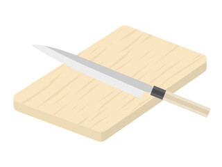 まな板と包丁のイラスト