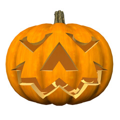 halloween carved pumpkin 4 white background 3D Rendering Ilustracion 3D