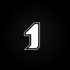 Obraz premium Modern, minimal and dynamic 'Rapper' font character with 45 degree angles, vector illustration
