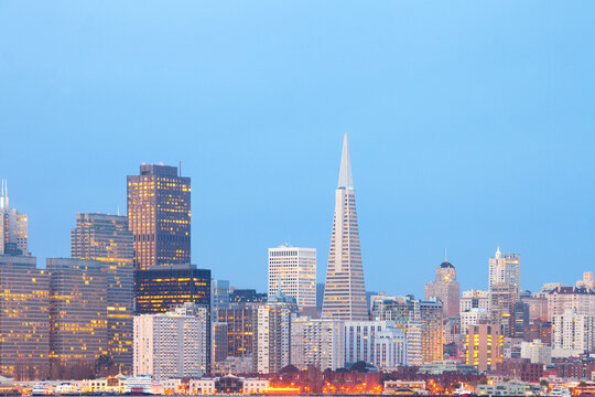 Cityscape of illuminated San Francisco, California