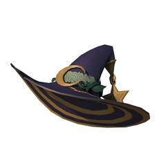 Halloween Purple Witch Hat 2 white background 3D Rendering Ilustracion 3D