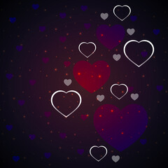 Obraz na płótnie Canvas Holiday card for Valentine's Day. Valentine's day love background of hearts. 
